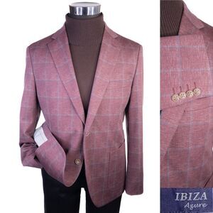 Ibiza Azure Blazer Sport Coat Size 42S Two Button Poly Blend Jacket Dual-Vent
